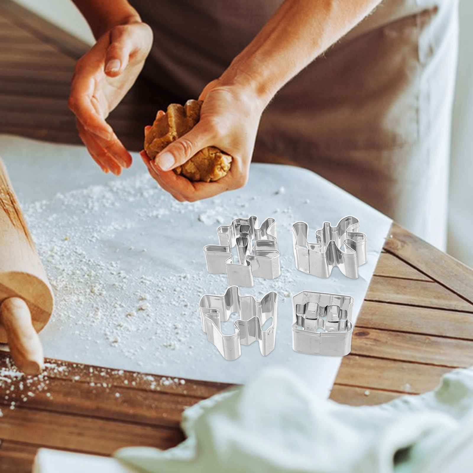 4 peças de cortadores de bisco - Kitchen Tools In Baking avaliação e preço